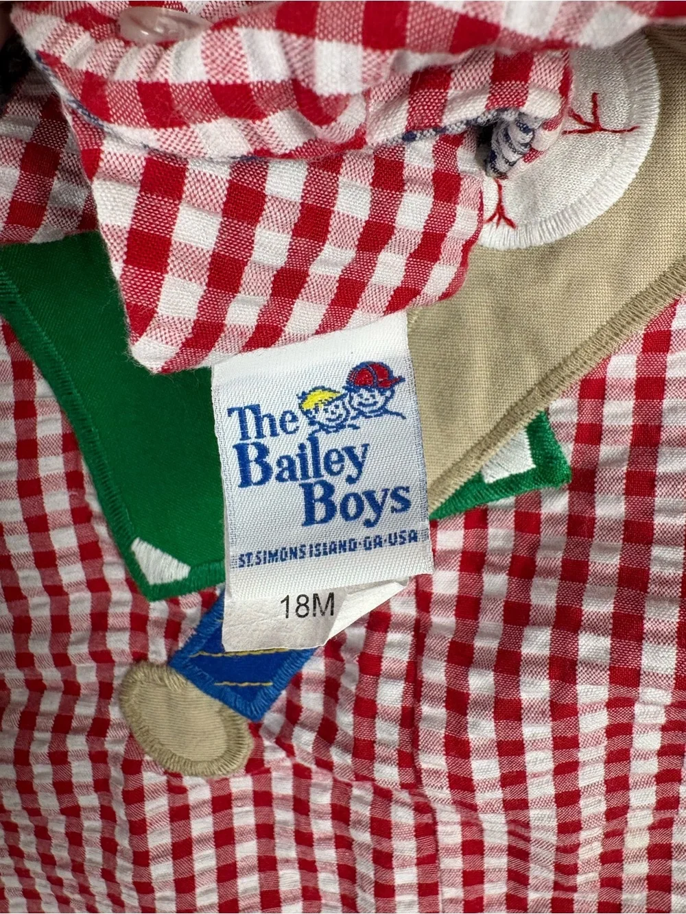 The Bailey Boys 18M Seersucker Reversible Romper Preppy Southern